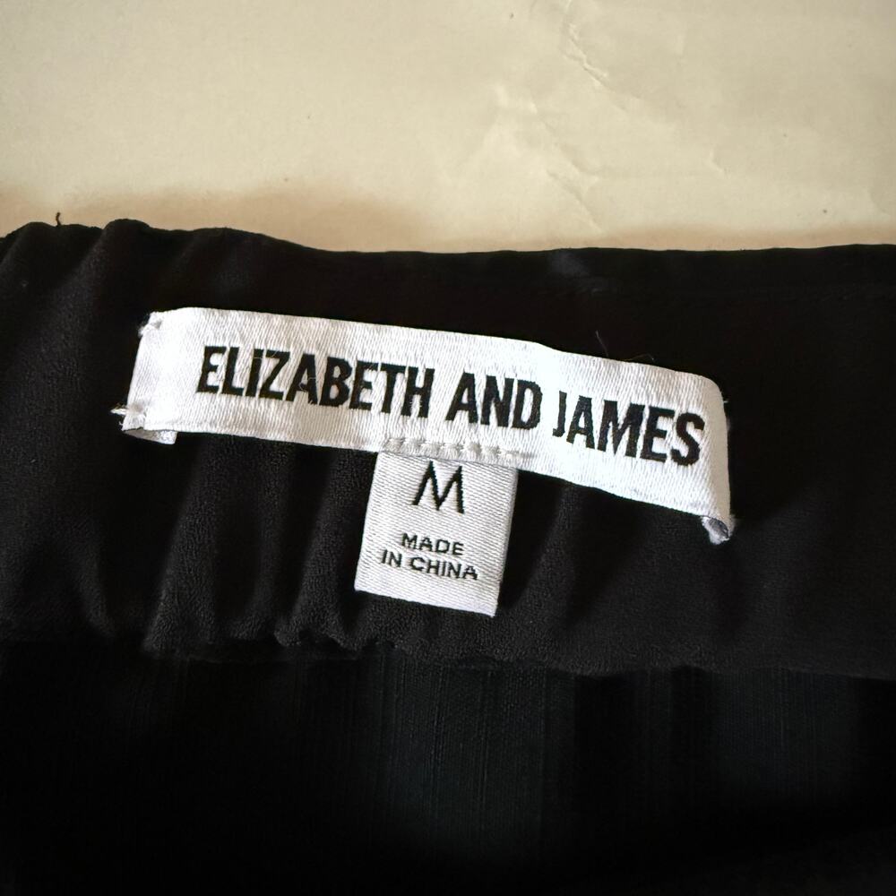 ELIZABETH and JAMES | Black Satin Nolita Off the shoulder Blouse | Medium - Picture 6 of 6